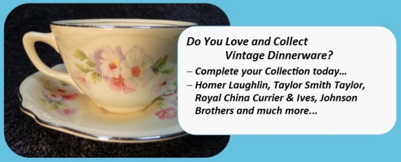 Vintage Dinnerware Collectible Tableware Replacements